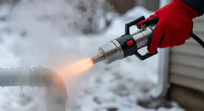 사우동 수도 동파 녹임 해빙 꽁꽁 언 배관 시원하게 녹여