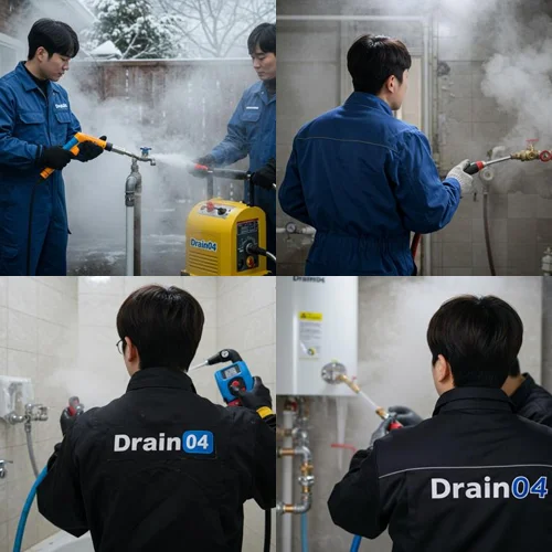 김포 하수구 해빙 얼었을때 녹여서 하수구 뻥 뚫어