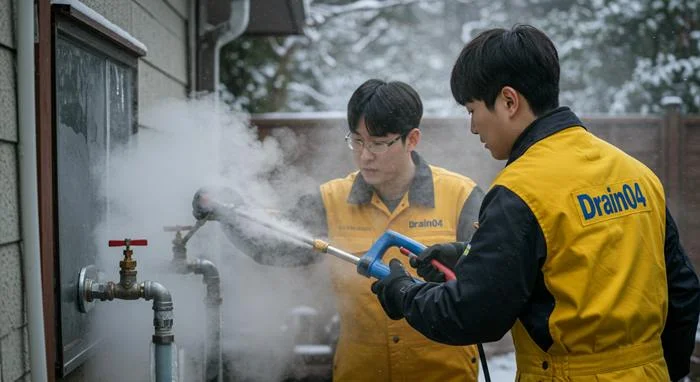 사우동 수도관 동파 하수구 꽁꽁 언 배관 확실하게 녹여
