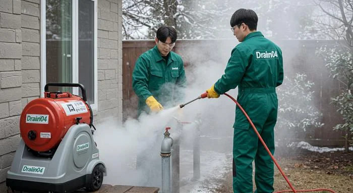 사우동 수도관 동파 하수구 꽁꽁 언 배관 확실하게 녹여