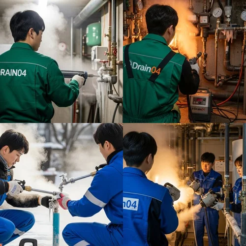 김포 언수도 녹임 하수구 꽁꽁 언 수도 하수구 해결