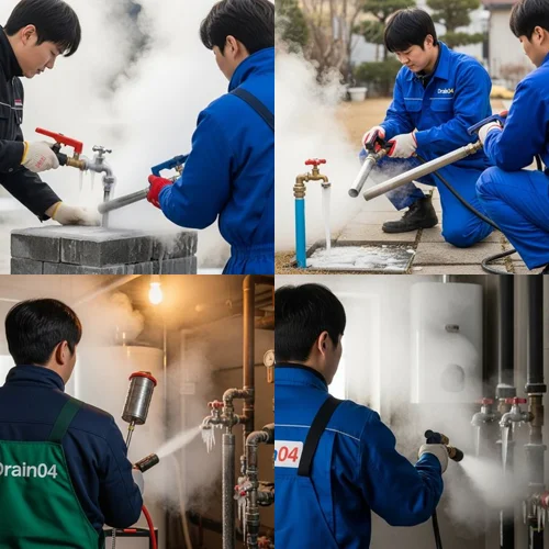 김포 언수도 녹임 하수구 꽁꽁 언 수도 하수구 해결