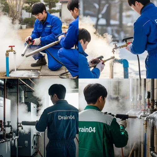 김포 언수도 녹임 하수구 꽁꽁 언 수도 하수구 해결