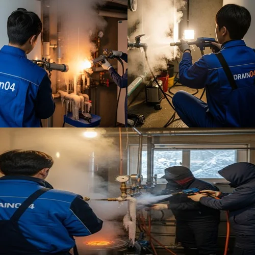 김포 언수도 녹임 하수구 꽁꽁 언 수도 하수구 해결