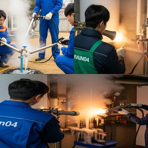 구래동 해빙 하수도 배관 업체 녹여서 해결 완료해 드려요