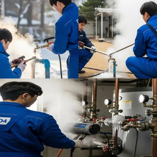 사우동 언 수도 녹임 해빙 업체 녹여서 시원한 통수를