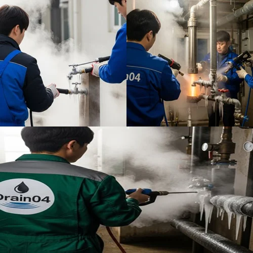 대곶면 수도관 동파 하수구 빠르게 녹여서 복구 완료