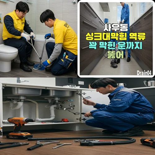 사우동 싱크대막힘 역류 꽉 막힌 운까지 뚫어